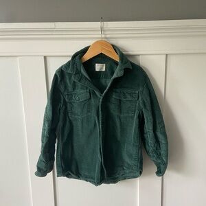 JCrew Kids Corduroy Holiday Green Button Down Christmas